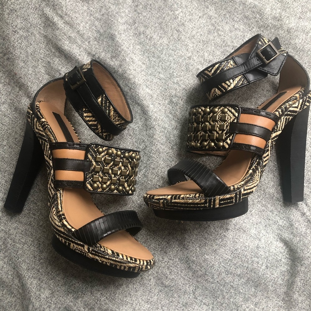 BCBG Max Azria Varusha Studded Rafia Heel